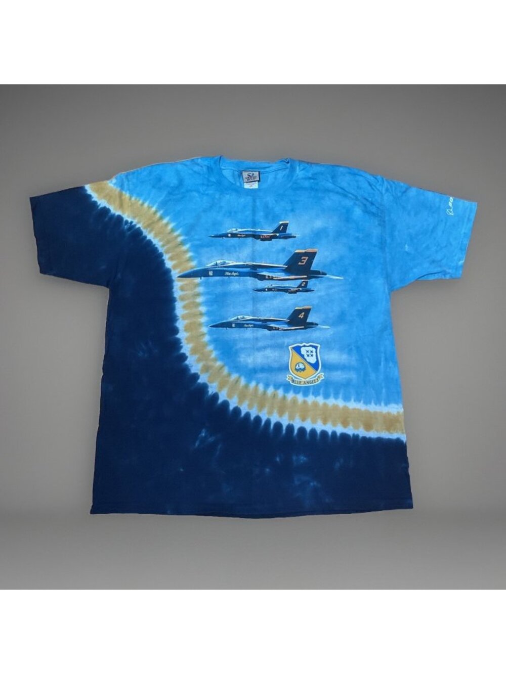 Vintage Liquid Blue Boeing Blue Angels Tie Dye T Shirt Men’s XXL Air Plane USAF